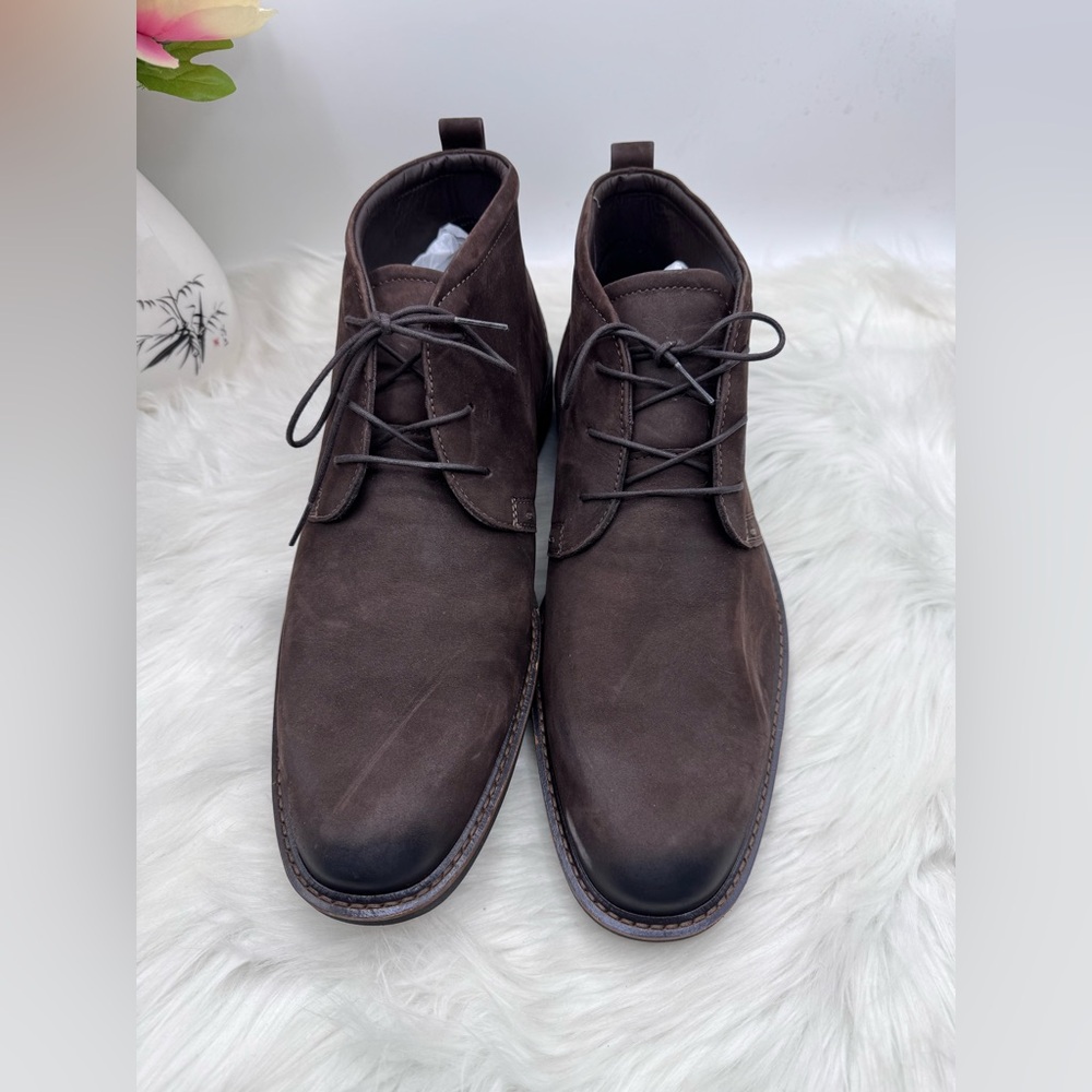 ECCO Men’s Brown Leather Chukka Boots – Lace-Up Ankle Boots Size 44 (US 10-10.5) - Picture 8 of 9